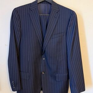 Faconnable Men’s Wool Navy Pinstripe Suit Men’s 42L